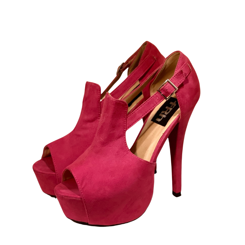 Fuchsia Pink Open Toe Women's Shoe - 8M