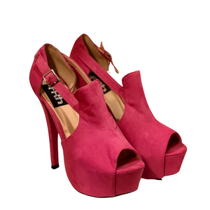 Fuchsia Pink Open Toe Women's Shoe - 8M