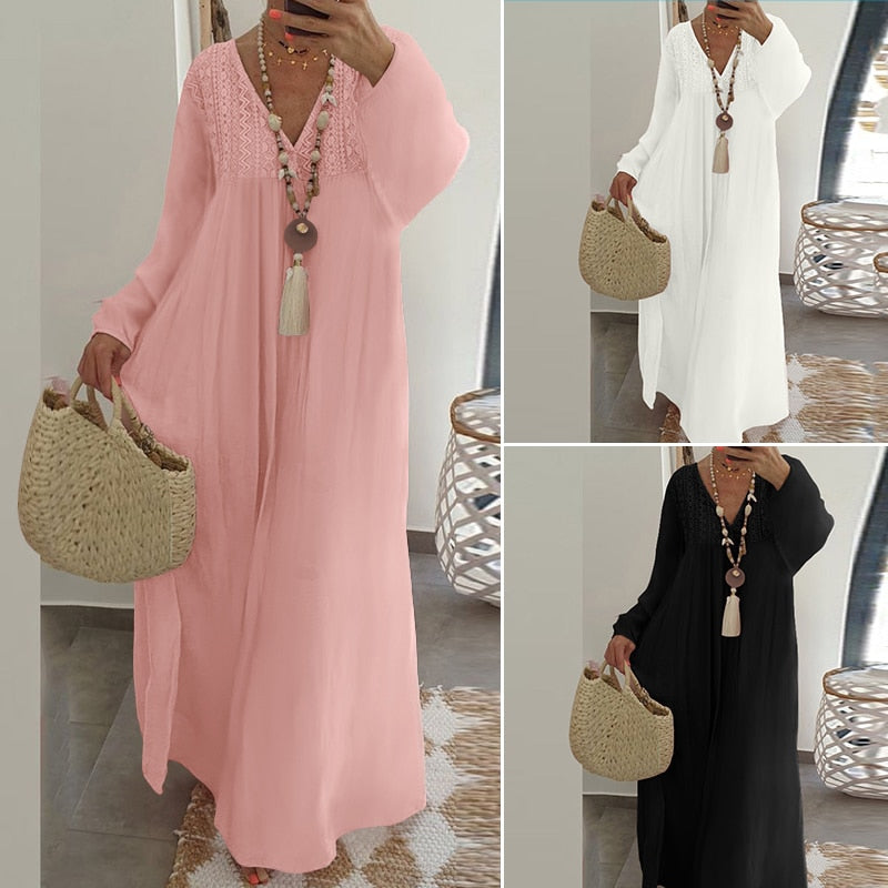 Lantern Sleeve Maxi Summer Dress