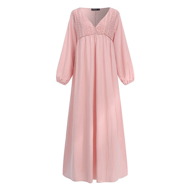 Lantern Sleeve Maxi Summer Dress