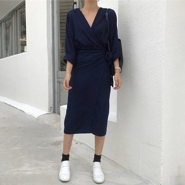 Long Sleeve Straight Dress