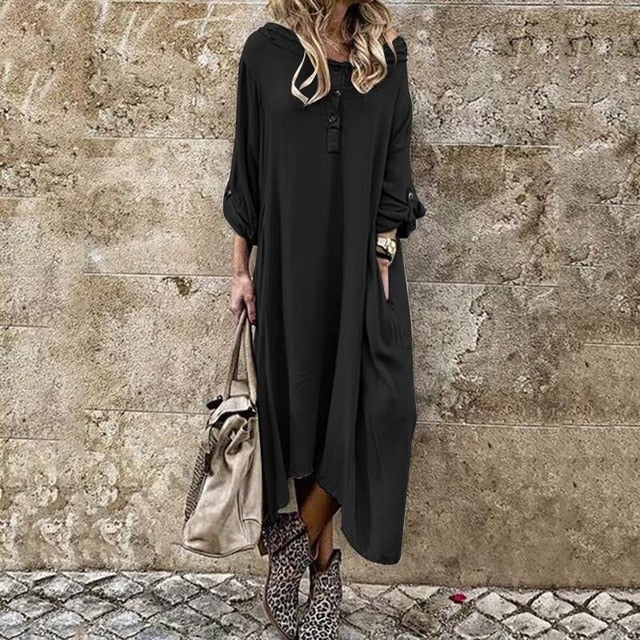 Vintage Button Front Midi Dress