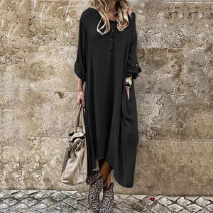 Vintage Button Front Midi Dress