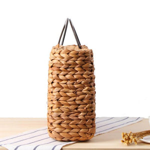 Large Bohemian Rattan Straw Handbag