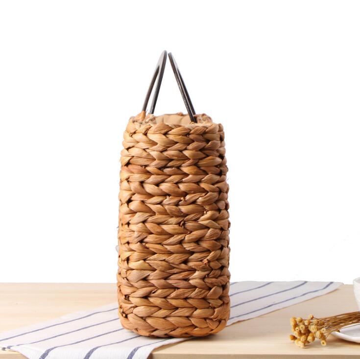 Large Bohemian Rattan Straw Handbag