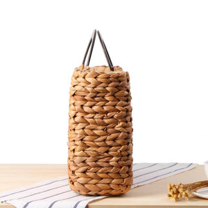 Large Bohemian Rattan Straw Handbag